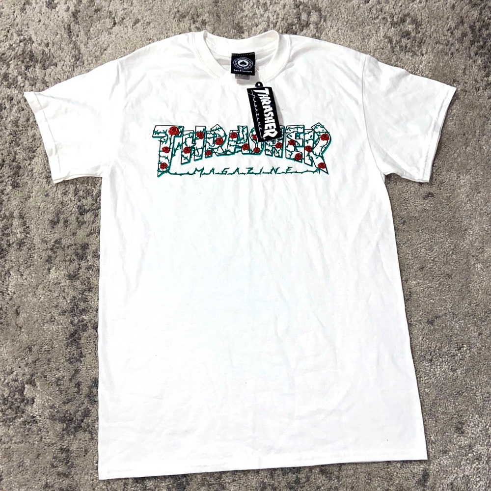 Thrasher magazine white T-shirt